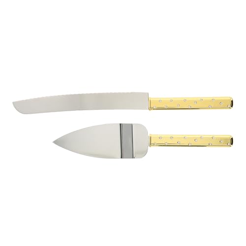 Pavilion Gift Company - Happily Ever After - Gold & Silver Knife And Server Wedding Cake Ceremony Husband Wife Mr Mrs Couple Bride To Be Event
