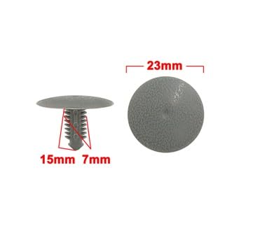 [Australia - AusPower] - 40Pcs Plastic Clips Fastener Retainer Push Type Interior Rivets Gray 7mm 