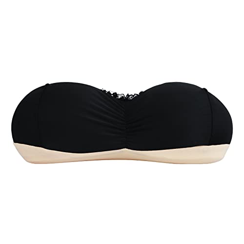 ITODA Boobs Breasts Pillow Cushion Funny Throw Pillow Home Bedroom Decor Cushion Soft Sleep 3D Creative Breast Shape Sleeping Backrest with Washable Removable Cover Black With Lace