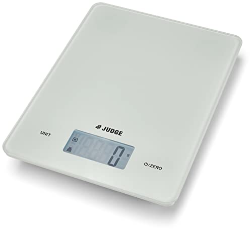 Judge Kitchen Digital Touch Control Scale, 5kg, Superior Accuracy, Compact, Wipe-Clean Glass - 2 Year Guarantee