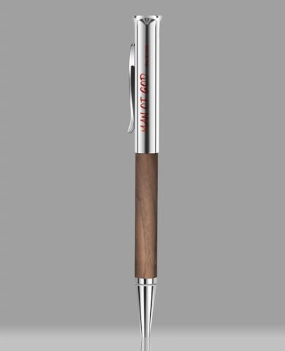 Christian Gifts for Men: Engraved Man of God Luxury Walnut Wood Rollerball Pen - Perfect Pastor Appreciation, Father's Day & Christian Graduation Gifts 1