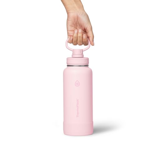 ThermoFlask Insulated Water Bottles, Spout Lid, 2-Pk, 32 oz, White/Blush 32 Ounces White / Blush