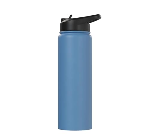 Man of God Cross - Minimalist Christian Religious Jesus Stainless Steel Insulated Water Bottle Light Blue 30 oz