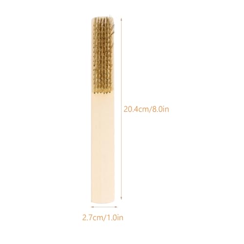 4-Piece Copper Wire Brush with Wooden Handle, Efficient Cleaning Brush for Files and Rust Removal for Wood, Metalworking, Hand Tools for Precise Cleaning