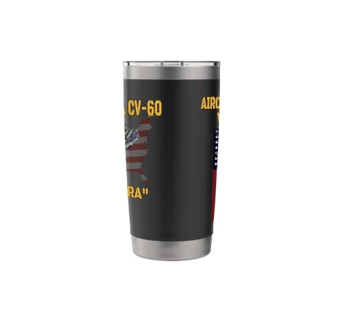 Aircraft Carrier USS Saratoga CV-60 Veterans Day Fathers Day Stainless Steel Insulated Tumbler Black 20 Ounces
