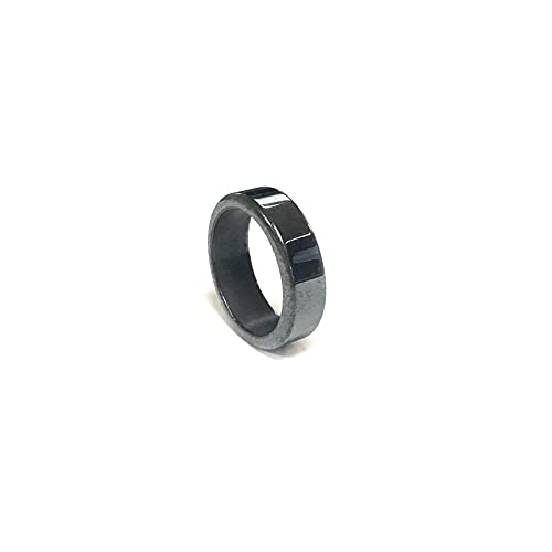 2Pcs Punk Magnetic Hematite Rings Couple Black Stone Anxiety Balance Rings Absorb Negative Energy and Break for Women Men 10