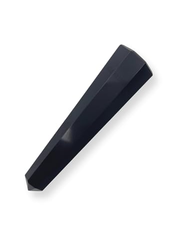 GEMSCITE (3.50-4 inch) Black Obsidian Gemstones Obelisk Tower Jumbo Facet Aura Rock Crystal Natural Polished Earth Wand Spirit