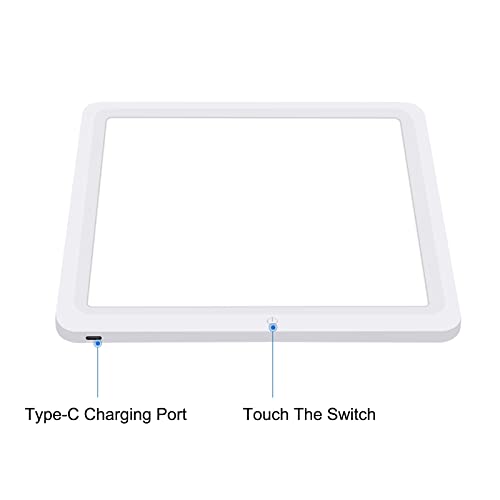 PULUZ Photo Studio LED Shadowless Light Panel 8" X 8" / 20 x 20 cm Photography Softbox Bottom Light with USB Power Cable for Food Jewelry Cosmetic Crafts Shooting 8.5*8.5 Inch