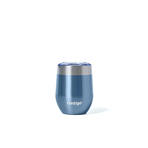 Contigo River North Stainless Steel Wine Tumbler with Splash-Proof Lid, 12oz., 2 Pack, Dark Ice & Stainless Steel 16 Ounces