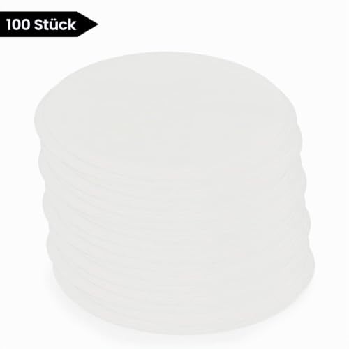stonylab Quantitative Filter Paper Laboratory, Pack of 100 Cellulose Filter Paper Circles with Slow Flow Rate and 10 Micron Particle Retention, 74 mm Diameter