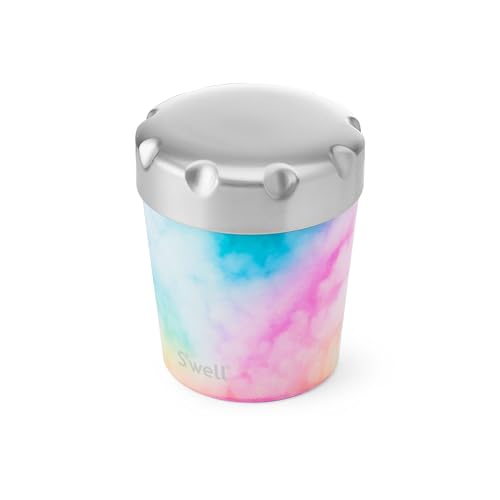 S'well Stainless Steel Ice Cream Chiller, 16oz, Candy Cloud, Triple Layered Vacuum Insulated Container Keeps Ice Cream Frozen For Up To Four Hours, BPA Free