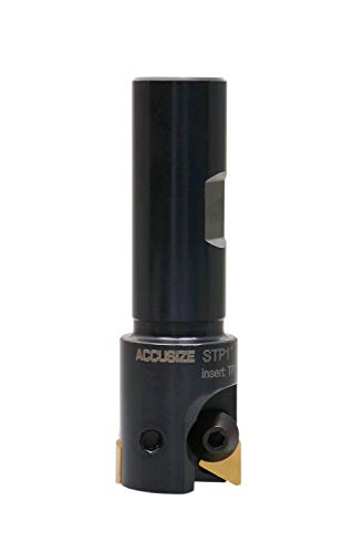 Accusize indexable square nose end mill, 1 inch diameter with 3/4 inch shank and TPG22 inserts