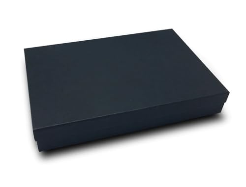 RJ Displays 15 Pack Cotton Filled Black Matte Color Paper Cardboard Jewelry Necklace, Bracelet, Watches, Belt Buckles, Pocket Watches Gift and Retail Display Boxes Size: 5 3/8" x 3 7/8" x 1" Inch Matte Black