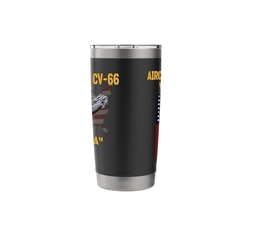 Aircraft Carrier USS America CV-66 Veterans Day Father's Day Stainless Steel Insulated Tumbler Black 20 Ounces