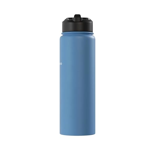 Man of God Cross - Minimalist Christian Religious Jesus Stainless Steel Insulated Water Bottle Light Blue 30 oz