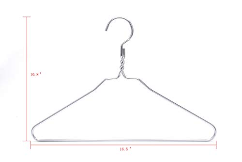 Quality Hangers Silver Aluminum Metal Coat Hangers Heavy Duty Suit Hangers 10 Pack (Adult Size Coat Hanger) Adult Size Coat Hanger