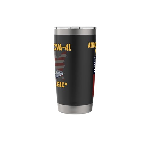 Aircraft Carrier USS Midway CVA-41 Veterans Day Father's Day Stainless Steel Insulated Tumbler Black 20 Ounces