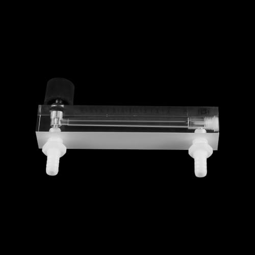 LZQ-7 Flow Meter with Control Valve, 1-10L/min Flow Meter for Unidirectional Measurement of Gas Oxygen Airflow with 8mm Barbed for Industrial Applications