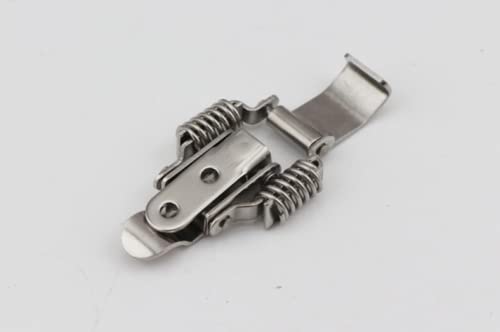 NRC&XRC Stainless Steel Rustic Industrial Double Spring Locking Latch Hasp Chest Toggle Catch Clasp Furniture Hardware Accessories w/Screws (4, M) 4 Medium