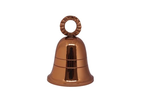 Rose-Gold Plain Indian Brass Jingle Bells for Home Door Décor Crafts Christmas Pet in Various Size and Set (2, 1.5 inch)