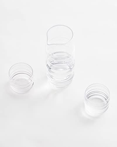 MARIMEKKO Sukat Makkaralla Glass Tumblers — Refine Your Kitchen Décor with Our Iconic Clear Glassware — Stylish & Mouth-Blown Drinking Glasses Set of 2 (7 oz) Tumblers (2-Piece)