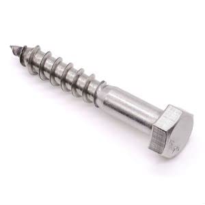[Australia - AusPower] - Glvaner M12 x 90mm (4 pcs) Stainless Steel Hex Head Lag Screws, Hexagon Head Wood Screws DIN571, Partial Thread Coverage, Plain Finish 4 