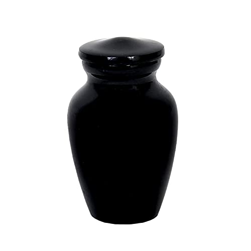 HLC White Wolf Night Full Moon Keepsake Urn - Small (3.5" cu.in.) with 1 Velvet Box Bag