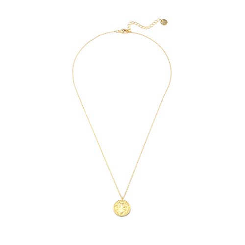 MUSTHAVE ST. Benedict Coin 18K Gold Plated Necklace With Message Card, Yellow and White Color, Anchor Chain, Best Gift Necklace, Size 16 inch + 2 inch Extender, Pendant Yellow Gold