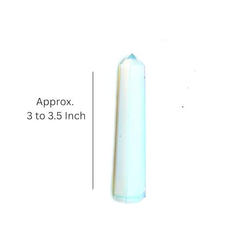 Jet Opalite Obelisk Tower (Approx. 3–3.5 Inch) – Polished Milky Iridescent Crystal Decorative Tower for Home & Office