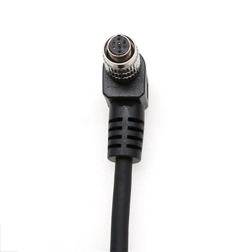 I/O Power Cable Right Angle L-Shape Hirose 8 Pin Female to Flying Leads for Allied Vision Guppy and Mako, DAHENG Imaging CCD GIGE Industrial Camera 20m Angled 8pin female to open end