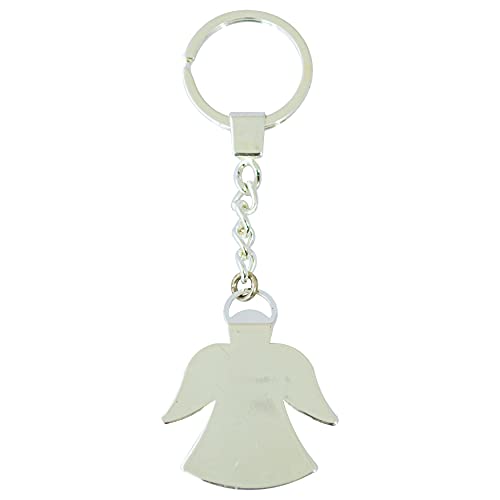 HOX Guardian Angel Silver Finish Angel Floating Keychain for Friendship | Rhinestone in Angels Head | Gift with Inspirational Message for Birthday and Any Occasion