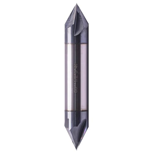 SEFHLI 1/2-inch 4-flute double-end solid carbide 60° chamfer end mill with AlTiN coating