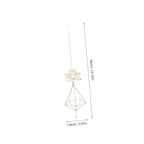 SUPVOX Window Hanging Sun Catcher with Crystal Prism Lotus Hanging Ornament Rainbow Maker for Home Office Garden Metal Frame Decor Easy Install