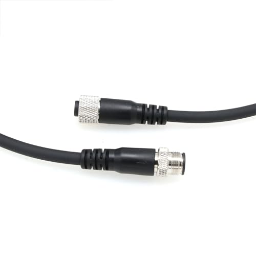 HangTon Sensor Reader Encoder Actuator M12 A Coded 4 pin Male Female Extension Cable for Industrial Automation, Device Network DeviceNet, CANopen, IO Link, Profibus 4m 4 pin female to male