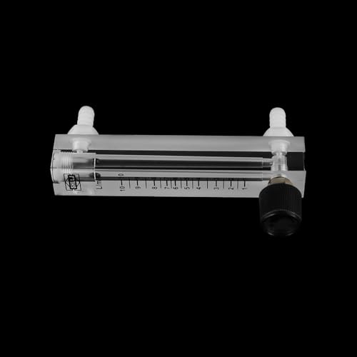 LZQ-7 Flow Meter with Control Valve, 1-10L/min Flow Meter for Unidirectional Measurement of Gas Oxygen Airflow with 8mm Barbed for Industrial Applications