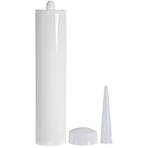 Smilyeez empty fillable plastic caulk tube, 300 ml standard size with removable tip, 4-pack