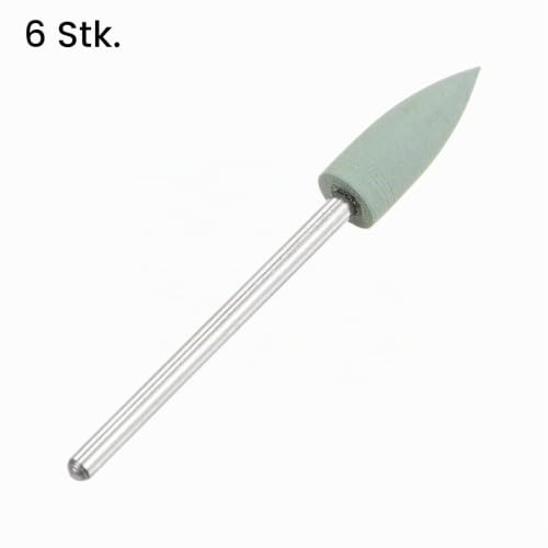 sourcing map Grinding Pins 6 mm, Grain 800 Grinding Attachment for Cordless | Pack of 6, pointed handle diameter 2.35 mm, professional polishing accessories for grinding, polishing, light green