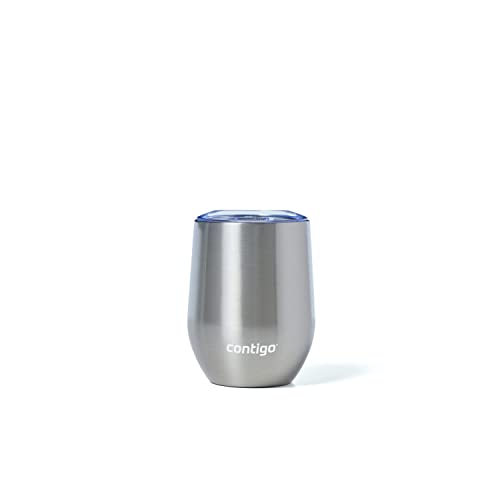 Contigo River North Stainless Steel Wine Tumbler with Splash-Proof Lid, 12oz., 2 Pack, Dark Ice & Stainless Steel 16 Ounces