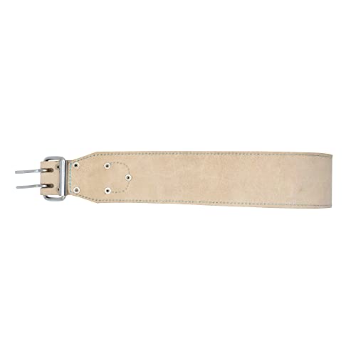 OX Pro white leather tool belt, 3-inch wide design for 34–44 inch waist sizes