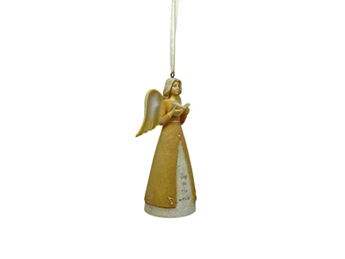 Enesco Foundations Joy to The World Angel Hanging Ornament, 4.65 Inch, Multicolor