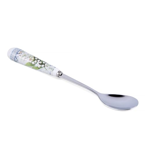 Coffee/Tea Spoon with Ceramic Handle Set of 4 in Gift Box (Lily of the Valley) Lily of the Valley