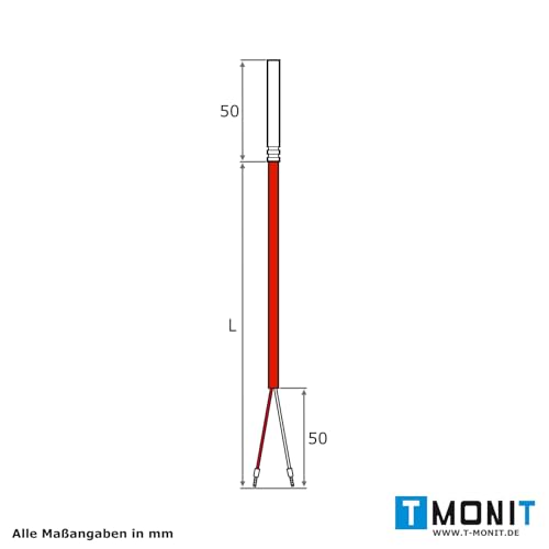Temperature Sensor NTC 2.2 kOhm | 2 Metre Silicone Cable | Up to +200°C | Made in Germany | Temperature Sensor Sensor Cable Sensor Solar Sensor 2m Silikon-Leitung 1