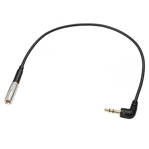 Timecode Cable for Tentacle Sync Zoom Recorder to Canon R5C C400 EOS Camera UltraSync One Audio Recorder 3.5mm TRS Right Angle to DIN 1.0/2.3 40cm TRS to S DIN