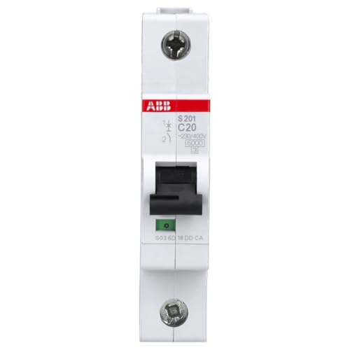 S201-C20 | C-characteristic fuse for DIN rail mounting, switching capacity 6 kA professional screw terminal 2CDS251001R0204 Single pack