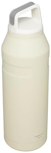 Stanley IceFlow Cap and Carry Water Bottle | Wide Mouth Twist Lid | Lightweight & Leakproof for Travel & Sports | Insulated Stainless Steel | BPA-Free Cream Glimmer 50 Oz