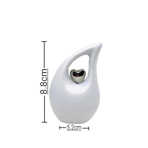 Urns for Human Ashes Mini Urn with Pink Heart Cremation Keepsakes for Ashes Ash Holders Pink Heart Urn ERN Tiny Little with Premium Velvet Bag (White Matte with Silver Heart) White Matte Extra Small - EXS - 3 Cubic Inches / 3 Teaspoons