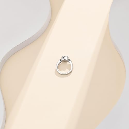 Cremation Jewelry Always in My Heart Heart Urn Ring for Girls Women, Memorial Ashes Keepsake Ring with Crystal Remembrance Silver-8#