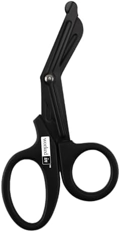 EMT and Trauma Shears for Left and Right Hand -7.5-Inch Bandage Scissors, Stainless Steel Medical Shears -Fluoride-Coated Blades for First Responder, Nurse, and Doctor (2 Pack, Black)