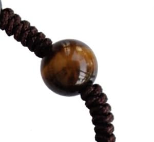 Sine Cera Tiger Eye & Jujube Wood Adjustable 8mm Rosary Bracelet