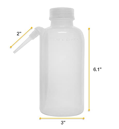 EISCO Wash Bottle, 500ml - Polyethylene - Translucent, Unbreakable - Screw Cap with Down Spout for Dispensing Liquid Labs (Pack of 3) 16.9 Ounces (Pack of 3)